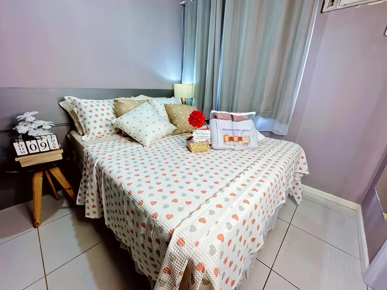 Quarto aconchegante do Flat 1006 Golden View